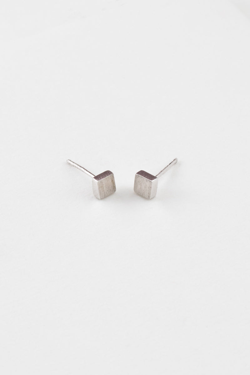 Brushed Square Stud Earring