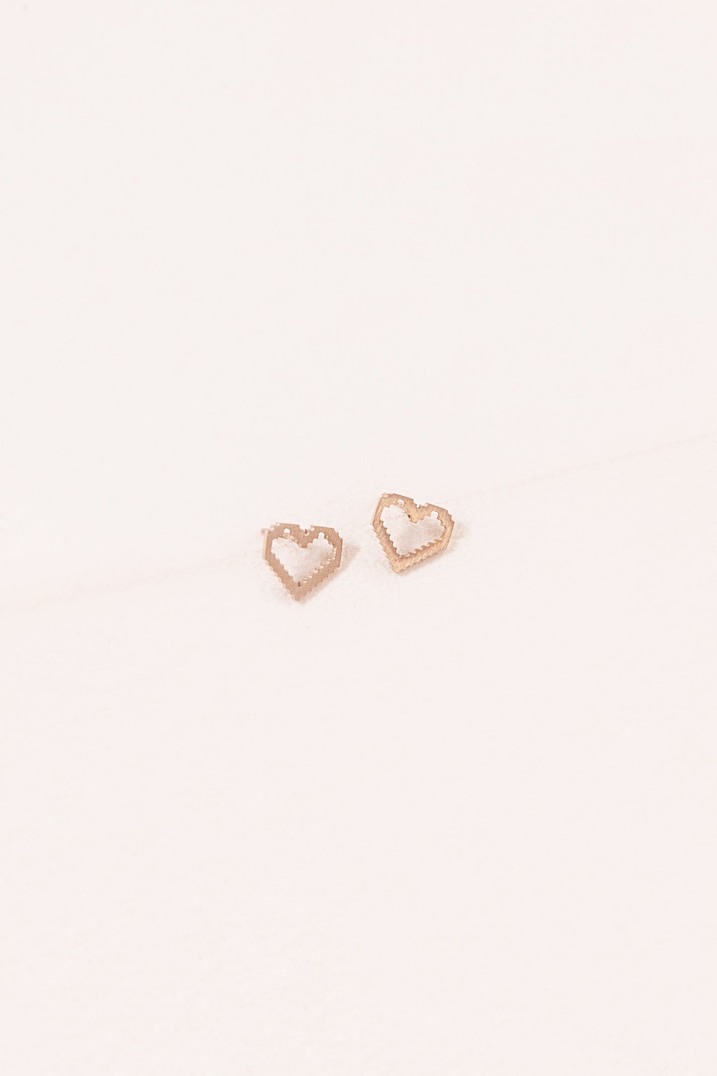 8-Bit Heart Earrings (14K)