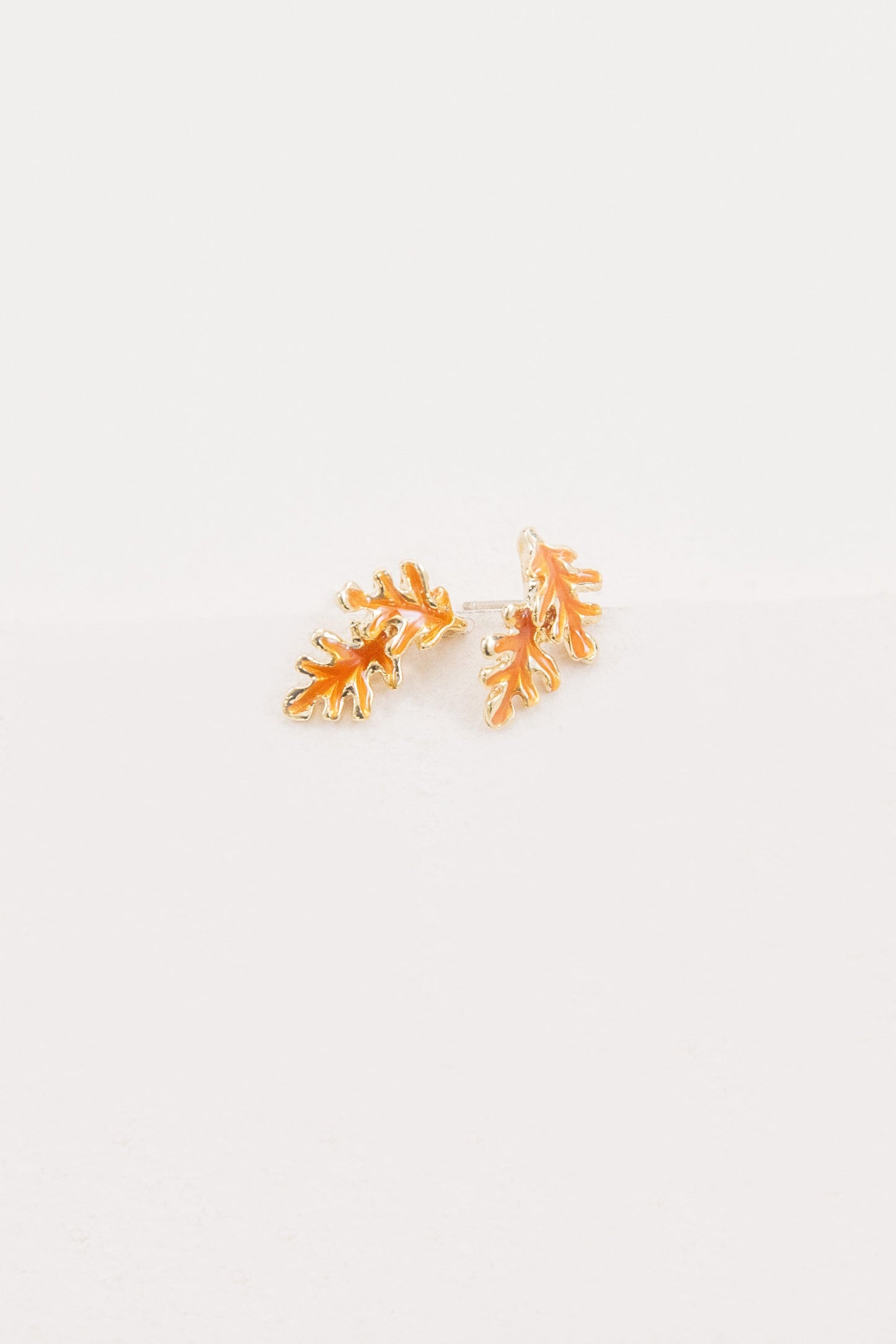 Burnt Orange Leaf Earrings