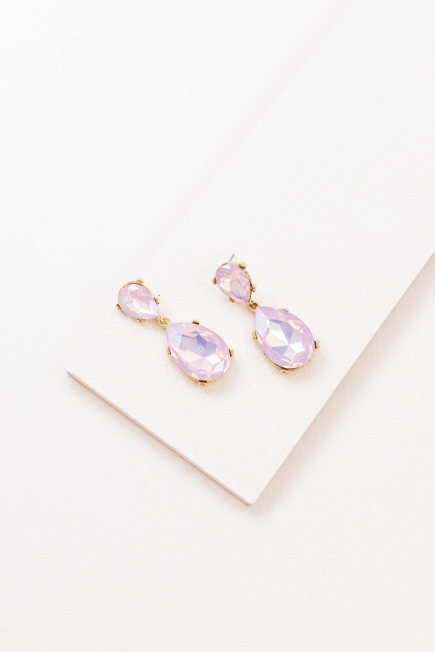 Briel Drop Earrings | Pink Crystal