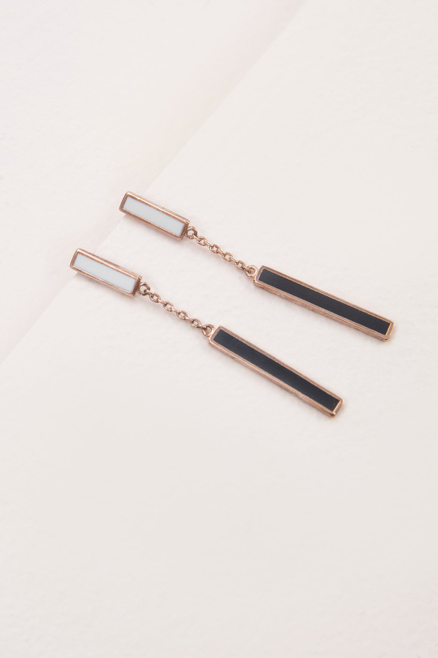 Black and White Bar Earrings