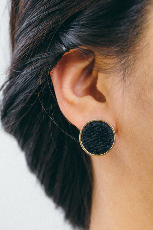 Velveteen Round Earrings