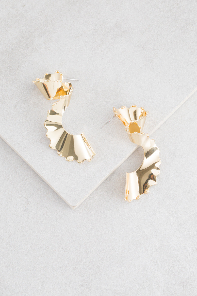 Gilded Pencil Shaving Post Earrings