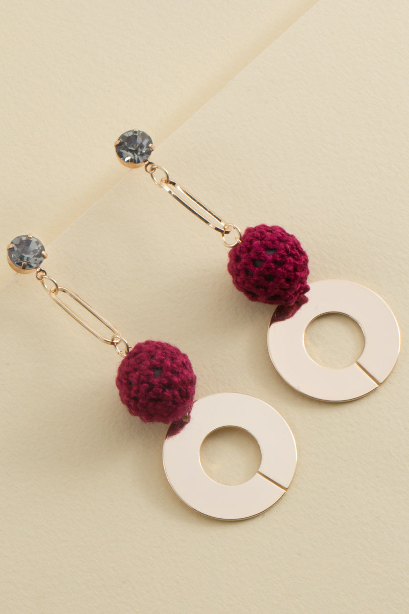 Aura Crochet Earrings | Maroon