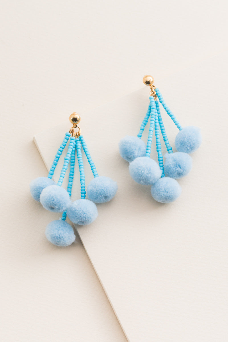 Cha Cha Pom Earrings | Blue