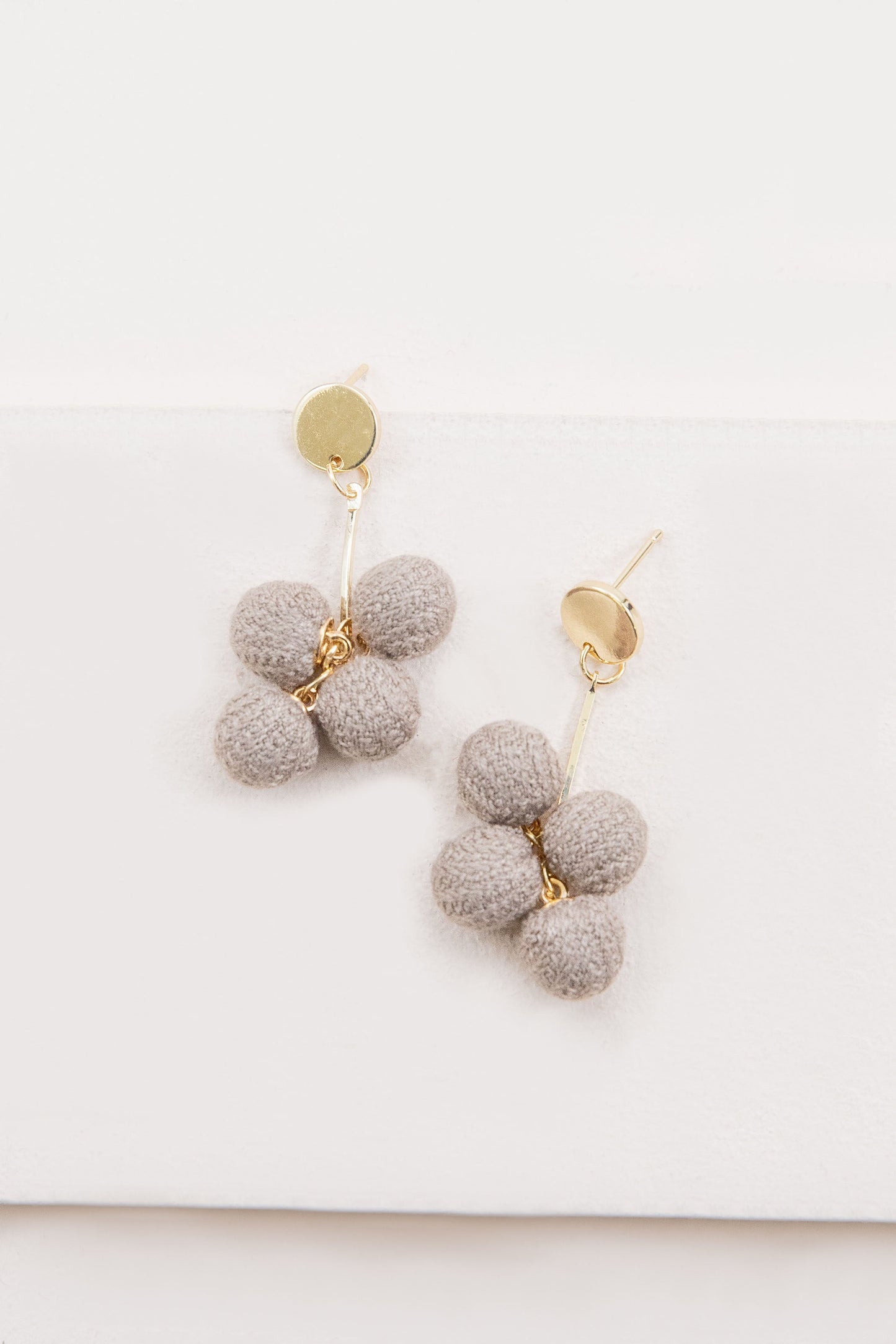 Girls Day Pom Earrings | Tan
