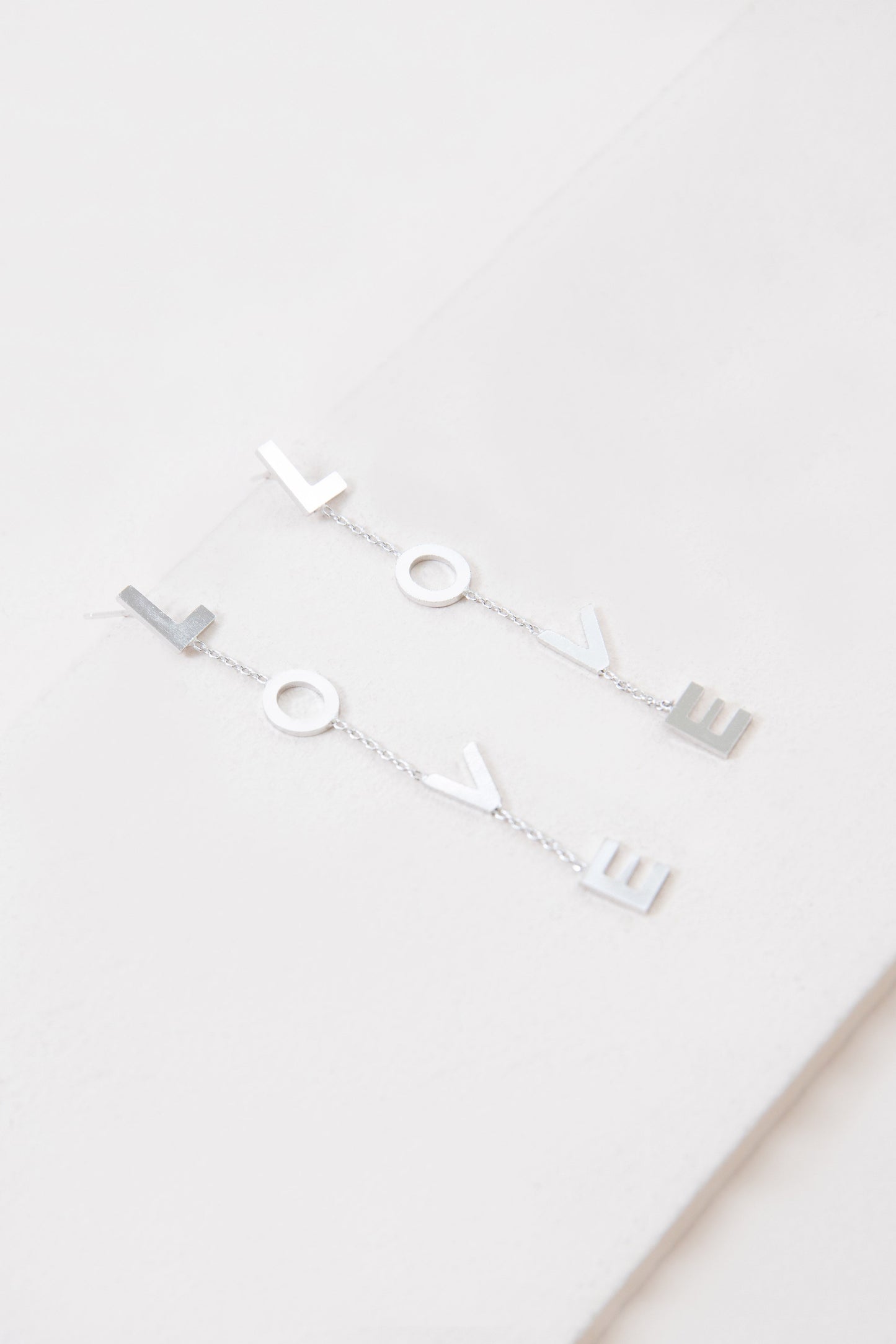 Love Dangle Earrings | Silver