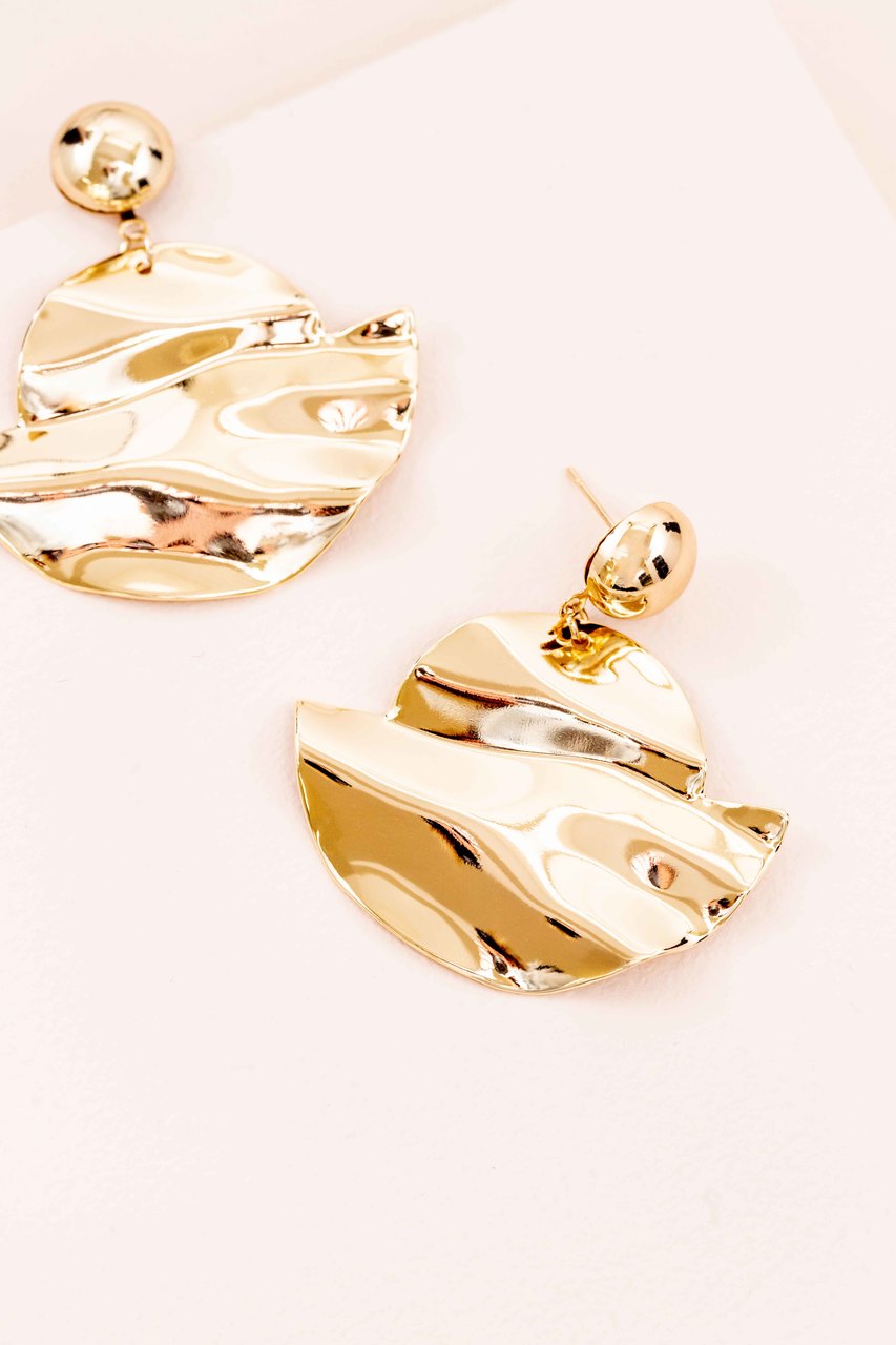 Enamor Semi-Circle Drop Earrings (14K)