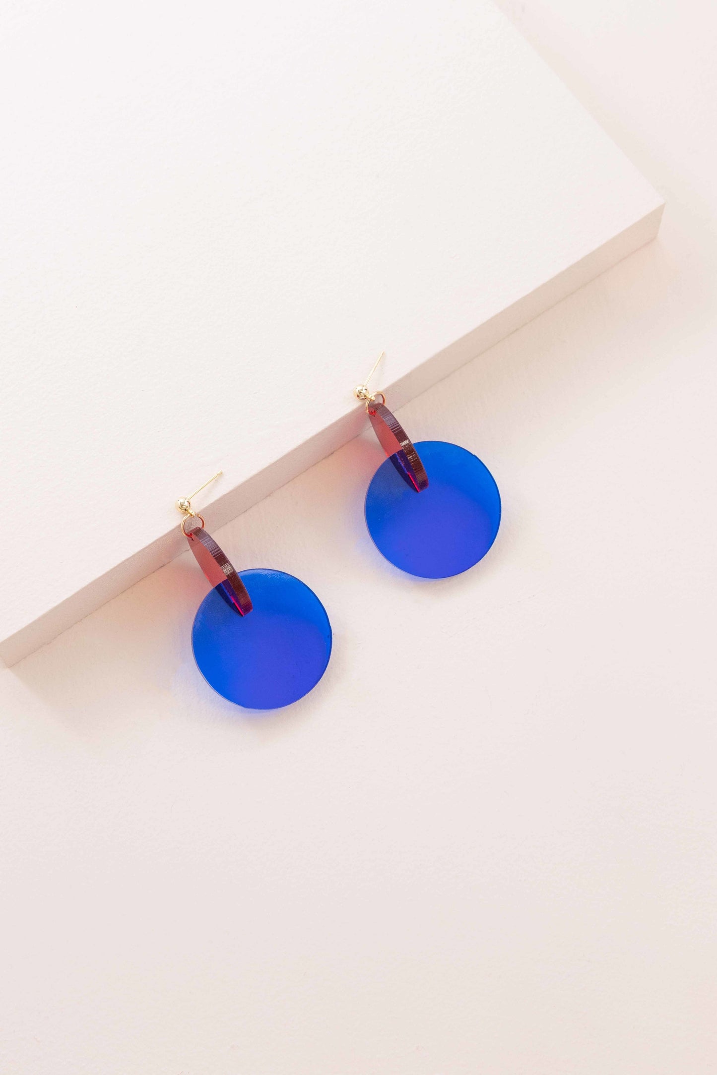 Clear Color Pop Drop Earrings | Red