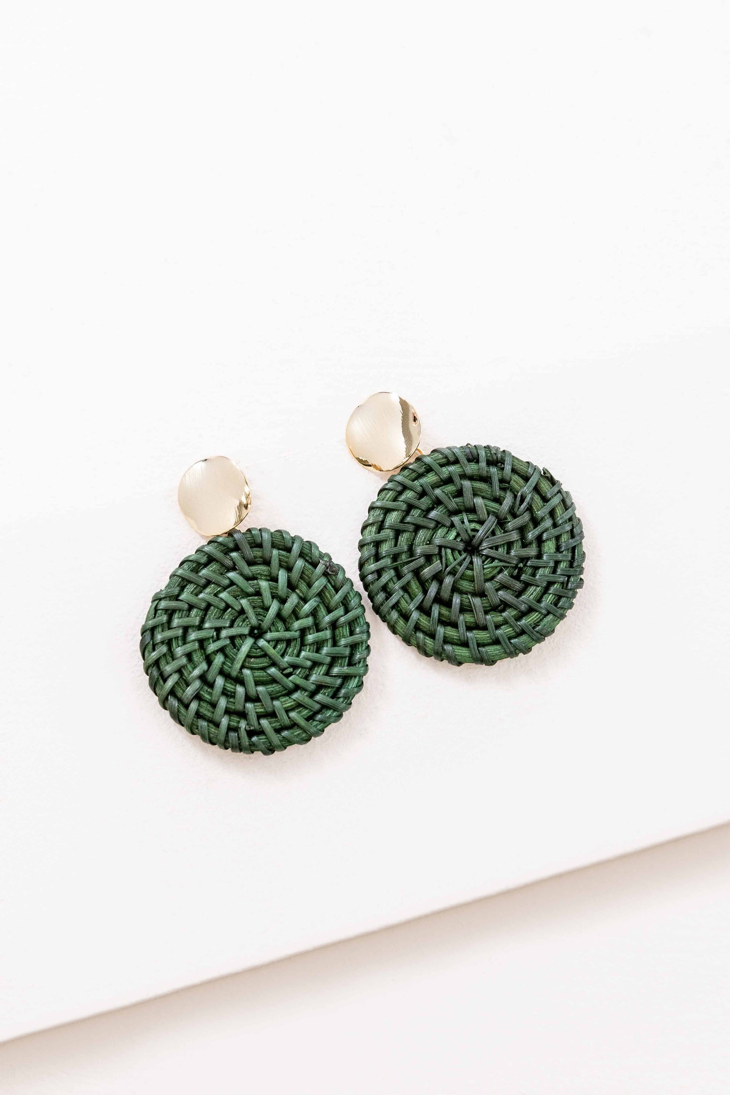 Circular Wicker Drop Earrings