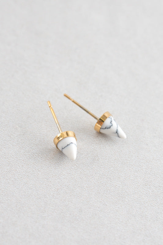 Spike Stone Earrings | Gold (14K)