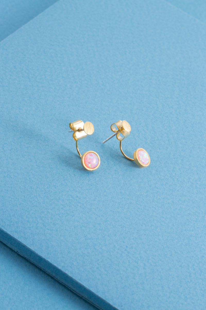 Pixum Dot Stone Ear Jacket Earrings | Pink