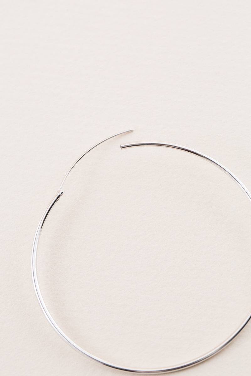 Thin Hoop Earrings | Silver