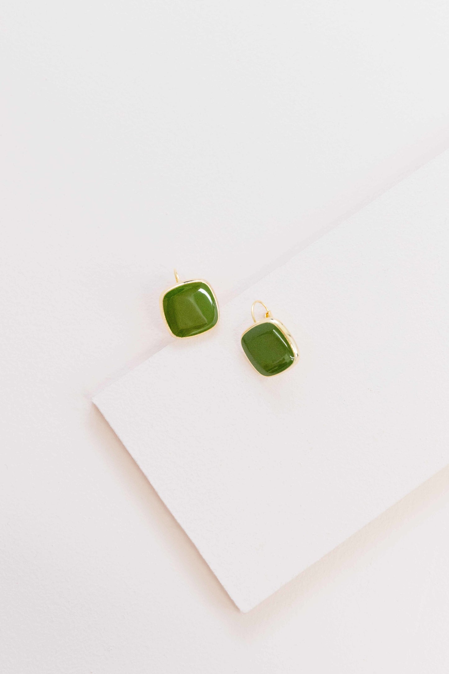 On the Go Hook Earrings (14K) | Olive