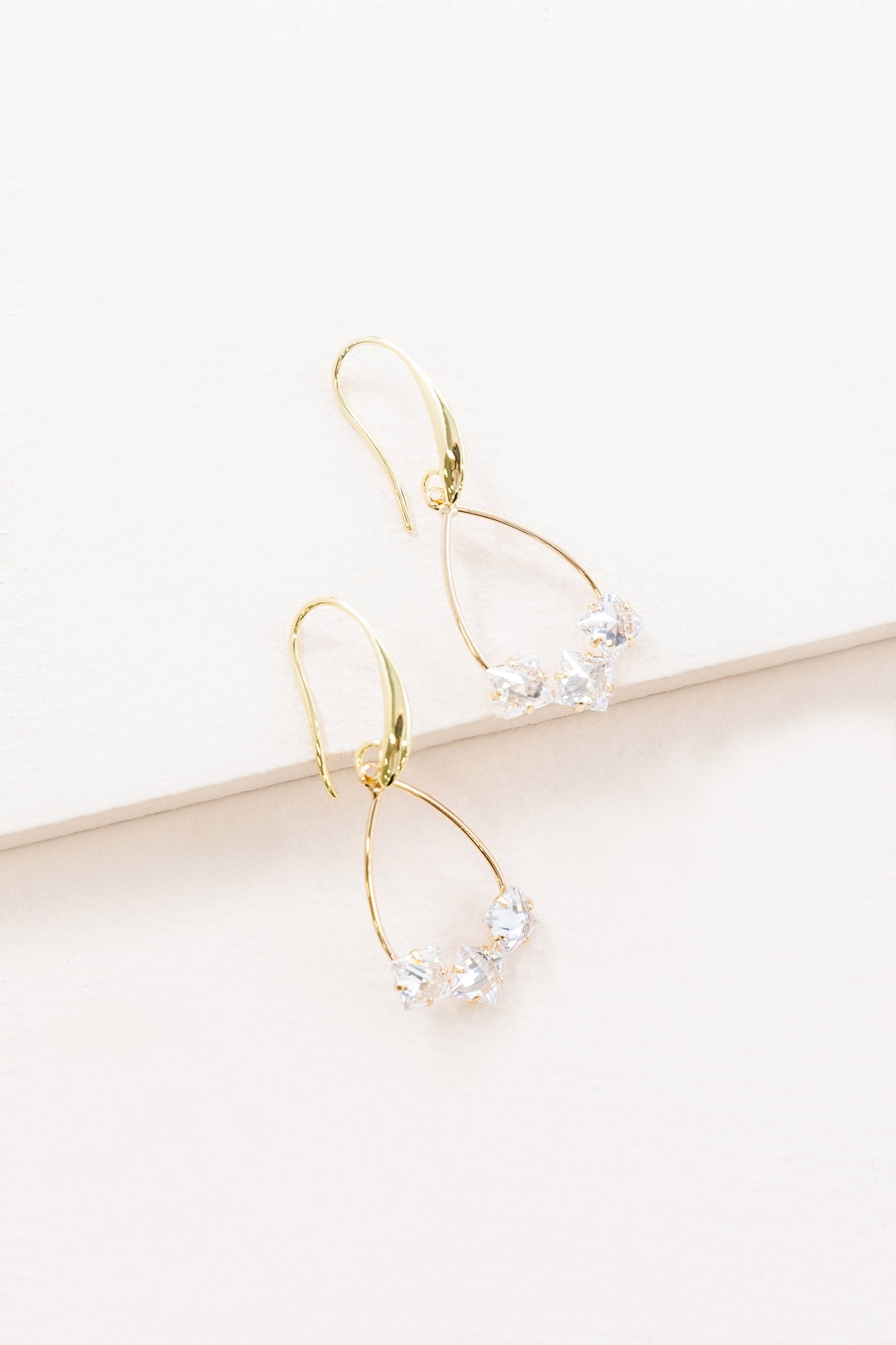 Triple Stone Hook Earrings
