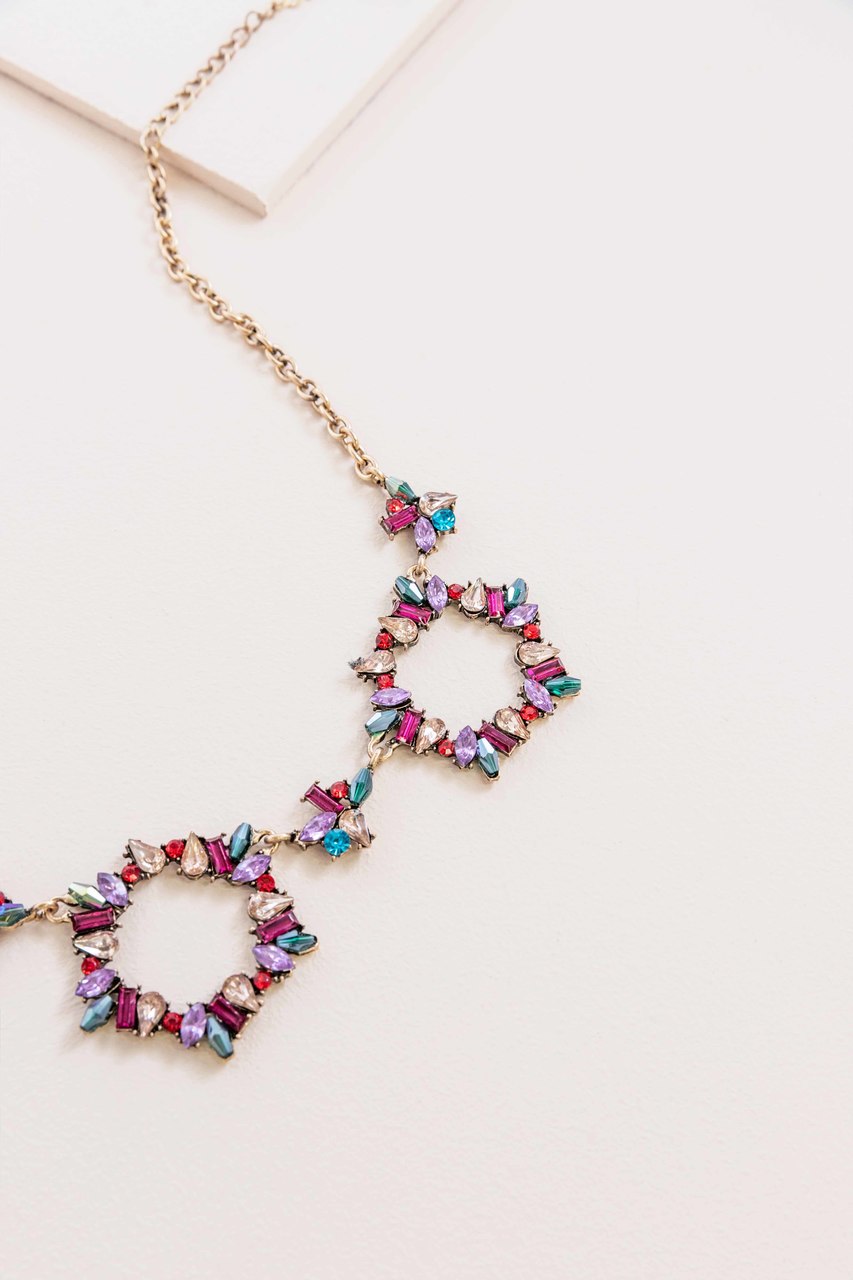 Captivating Circle Stone Necklace | Multi-Color