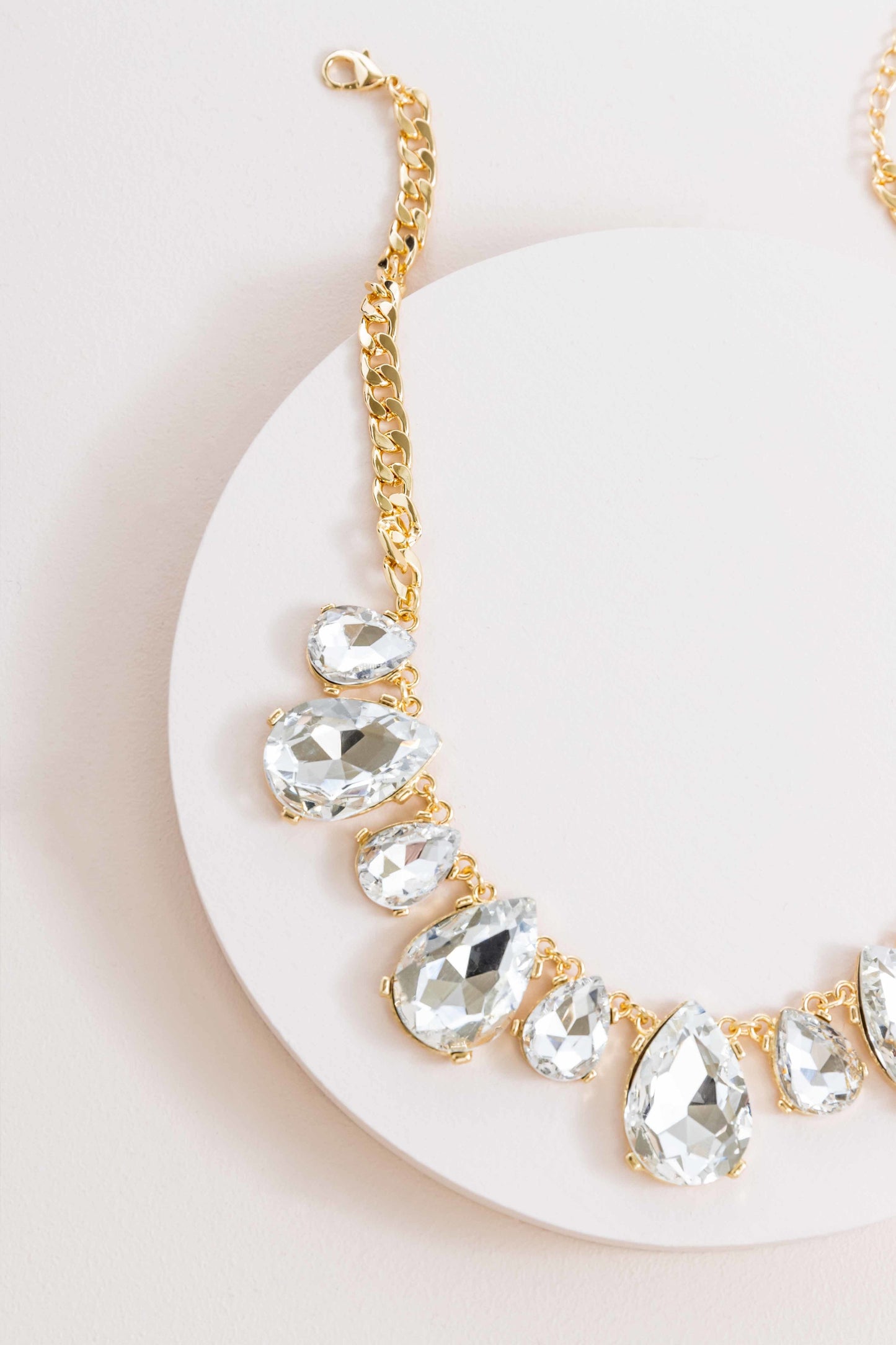 Briel Bejeweled Tear Drop Necklace | Crystal