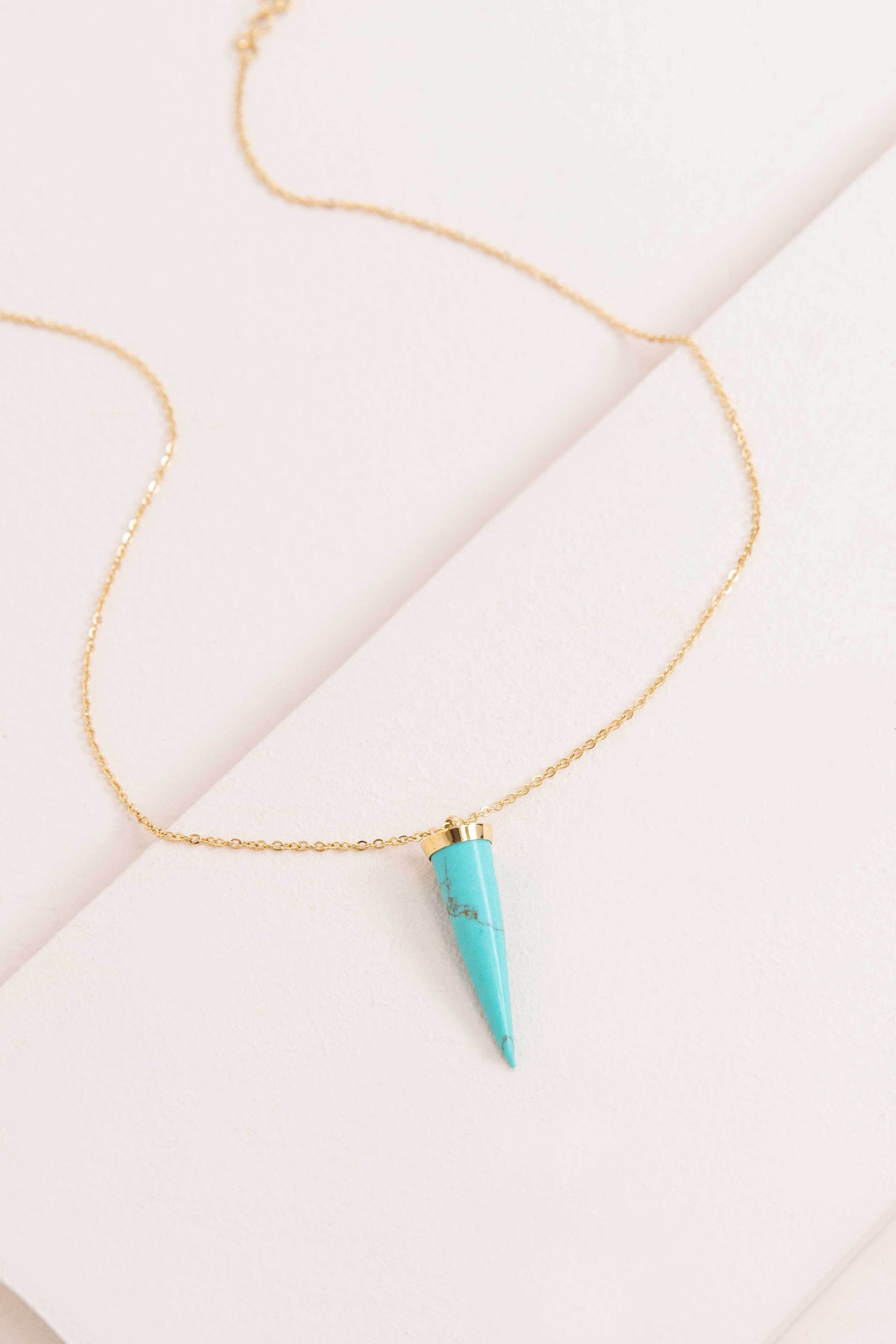 Spike Out Stone Necklace | Turquoise Gold (14K)