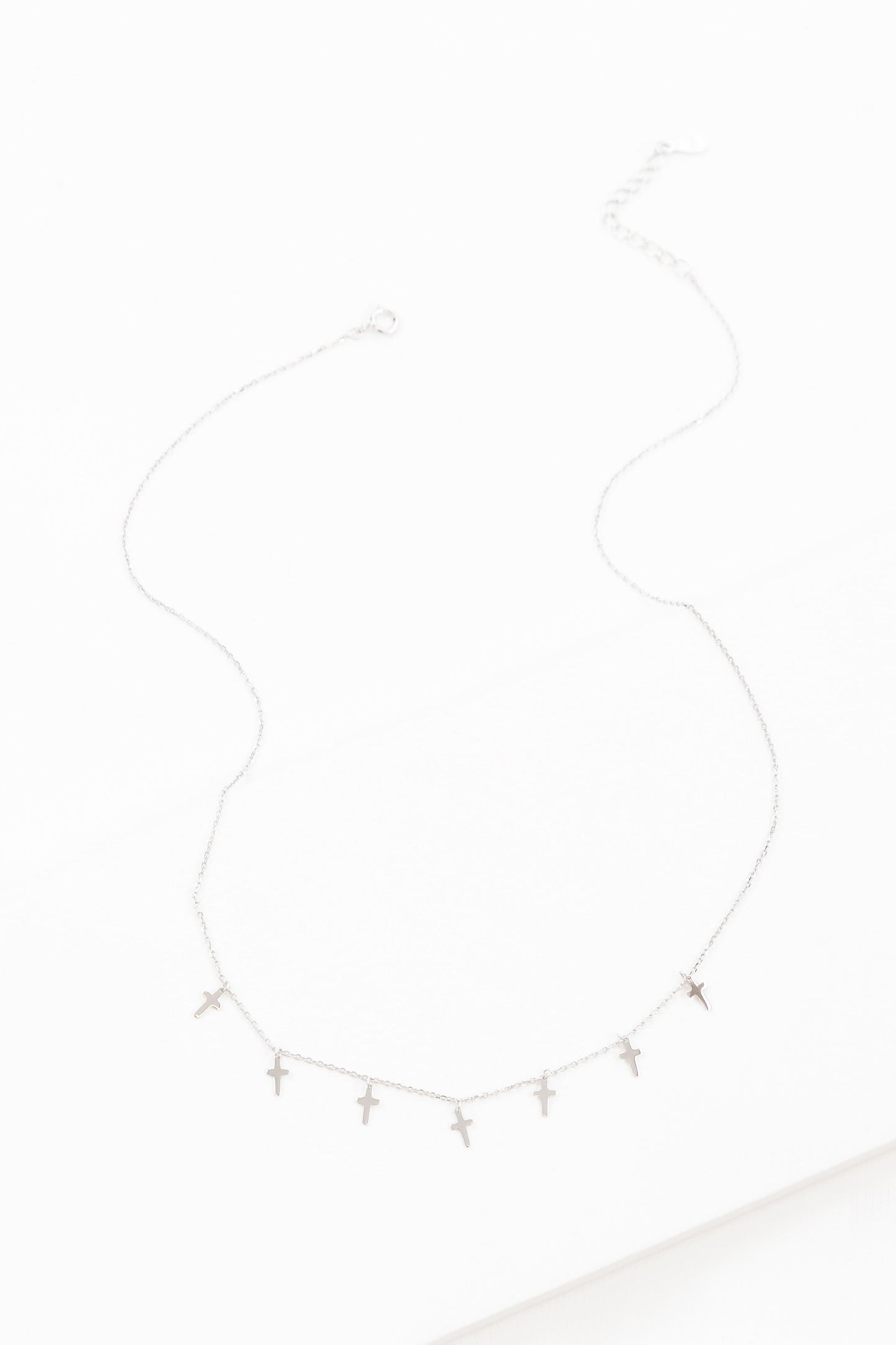 Cross Tassel Drop Necklace | Silver (sterl.)