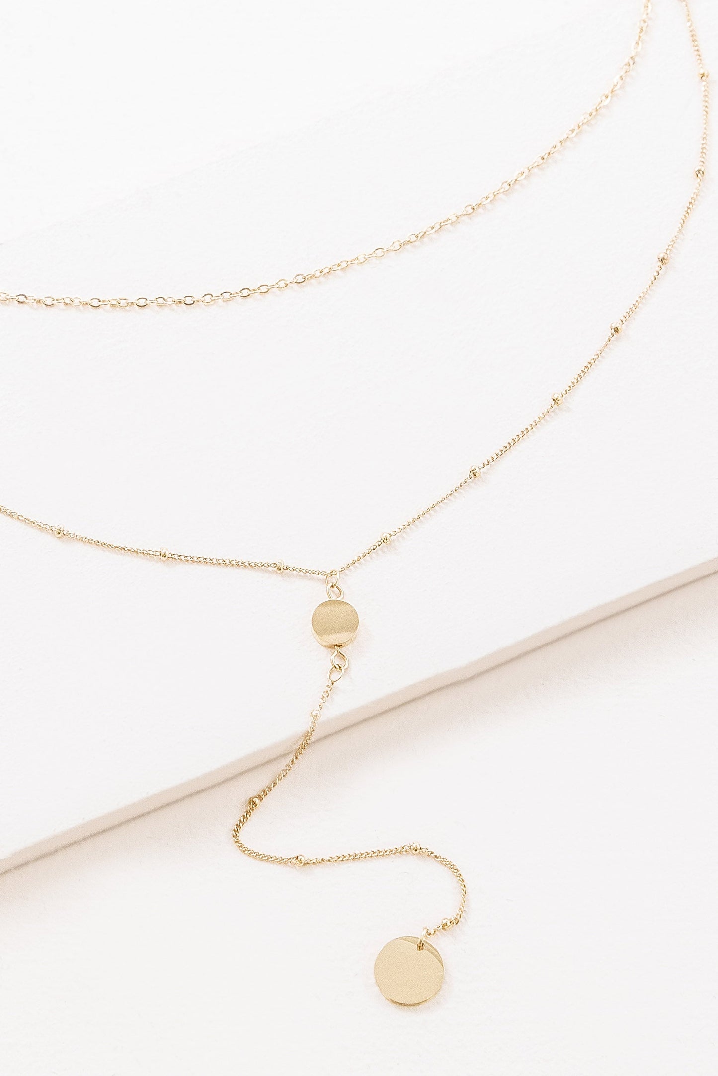 Good Wishes Layered Y-Chain Necklace | Gold (14K)