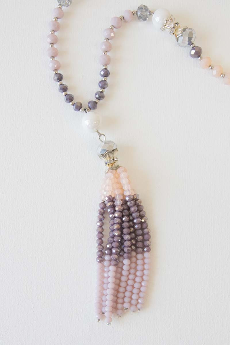 Abigail Beaded Necklace | Purple