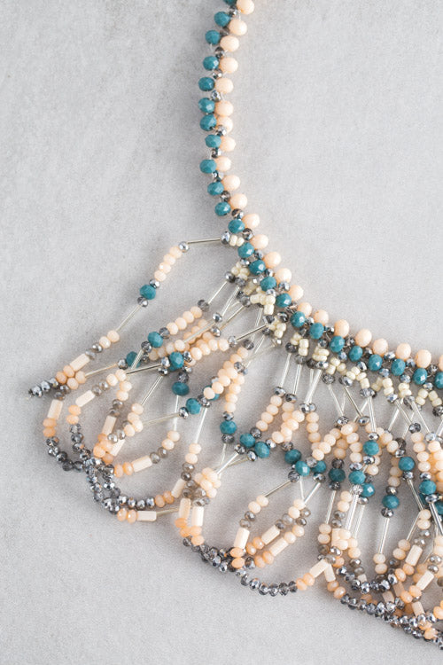 Ryleigh Beaded Bib | Peach
