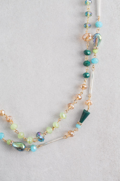 Khiara Beaded Necklace | Green