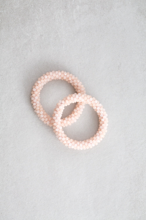 Beaded Rope Bracelet | Crystal Blush