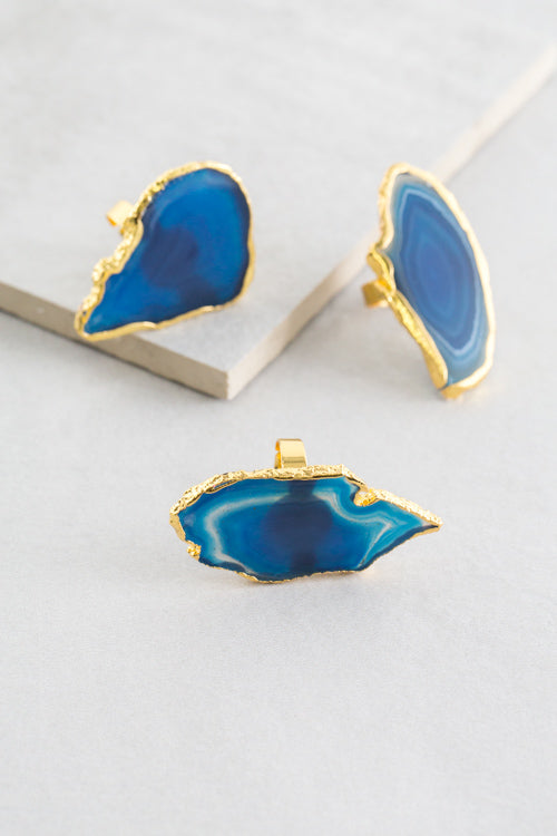 Geode Stone Ring | Blue