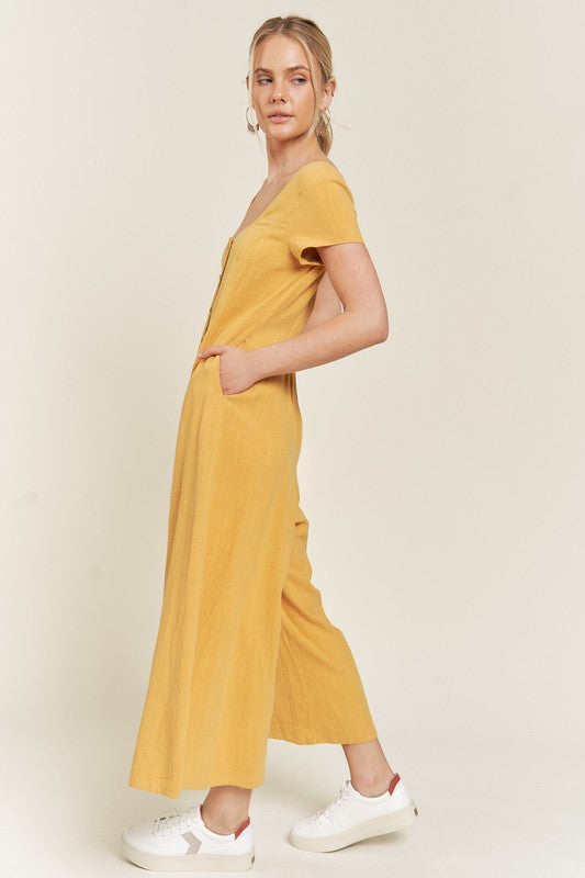 Linen Button Down Jumpsuit | Modern Boutique Fashion