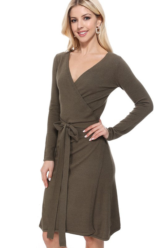 V-Neck Belted Wrap Long Cardigan | Modern Boutique Fashion