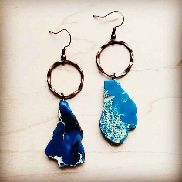 Blue Regalite Chunky Earrings | Modern Boutique Fashion