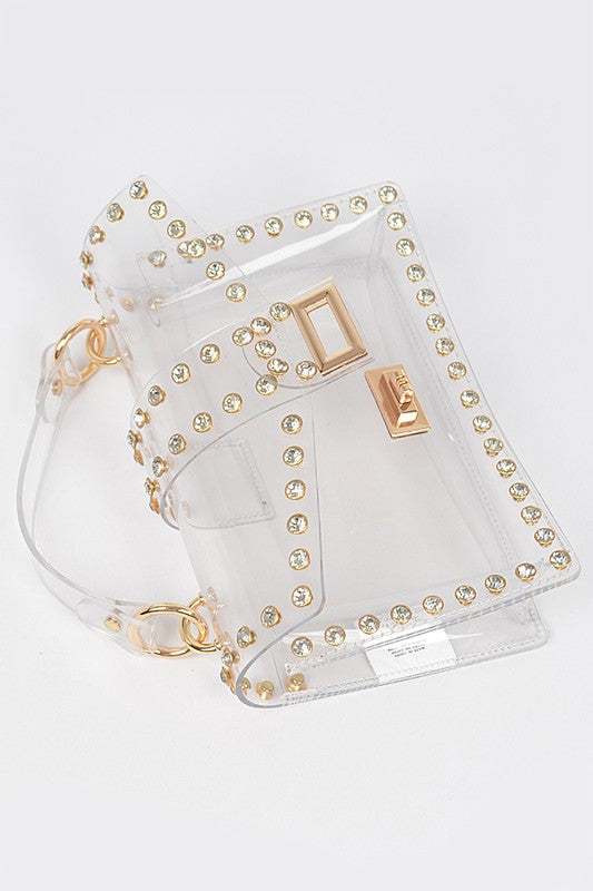 Crystal Accent Clear Crossbody Swing Bag | Modern Boutique Fashion
