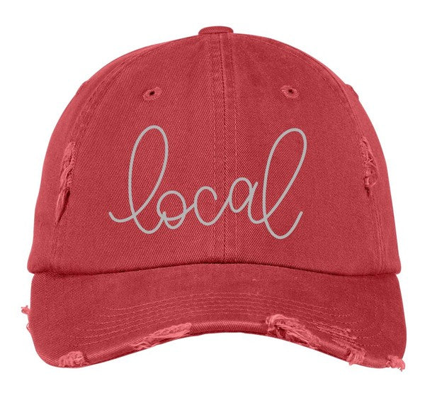 Local Distressed Embroidered Hat | Modern Boutique Fashion