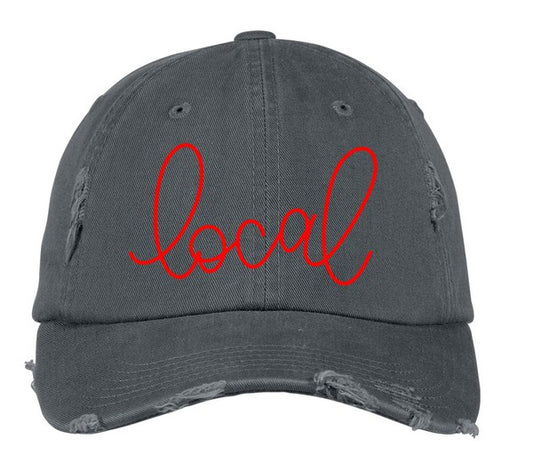 Local Distressed Embroidered Hat | Modern Boutique Fashion
