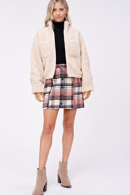 Sherpa Jacket With Front Pockets | Modern Boutique Fashion