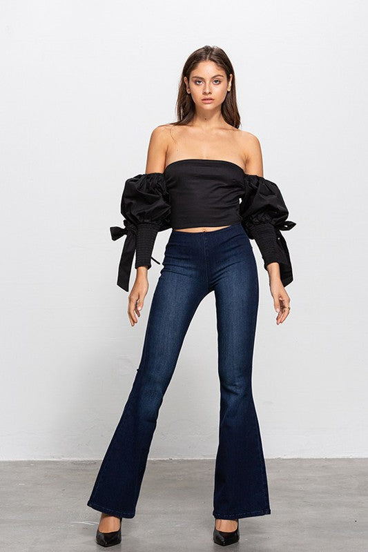 Mid-Rise Banded Wider Flare Jeans | Modern Boutique Fashion