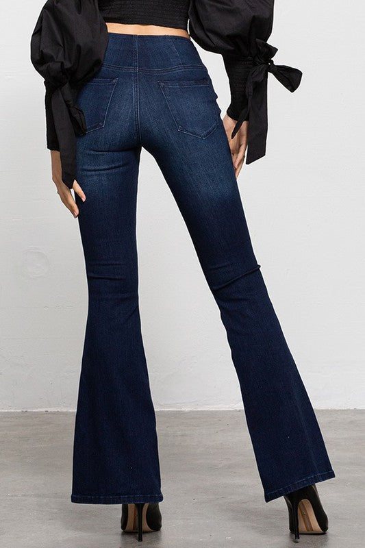 Mid-Rise Banded Wider Flare Jeans | Modern Boutique Fashion