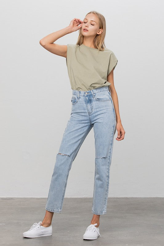 High Waist Premium Tapered Jeans | Modern Boutique Fashion