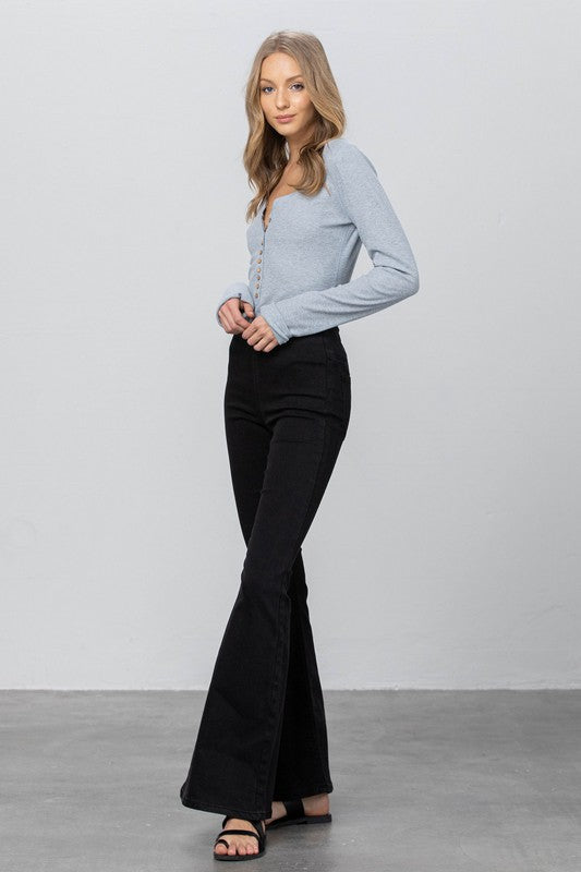 Mid-Rise Banded Wider Flare Jeans | Modern Boutique Fashion