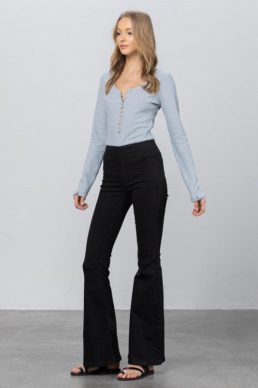 Mid-Rise Banded Wider Flare Jeans | Modern Boutique Fashion