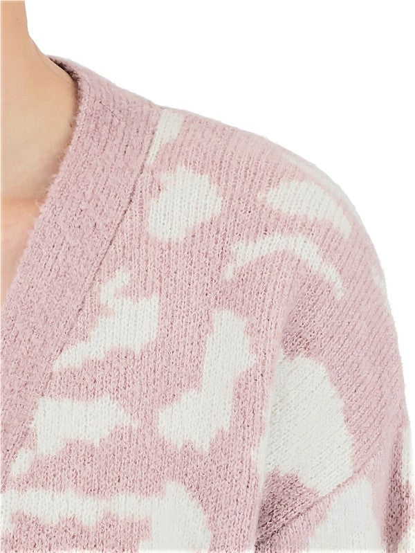 Leopard Jacquard Open Front Shrug Cardigan | Modern Boutique Fashion
