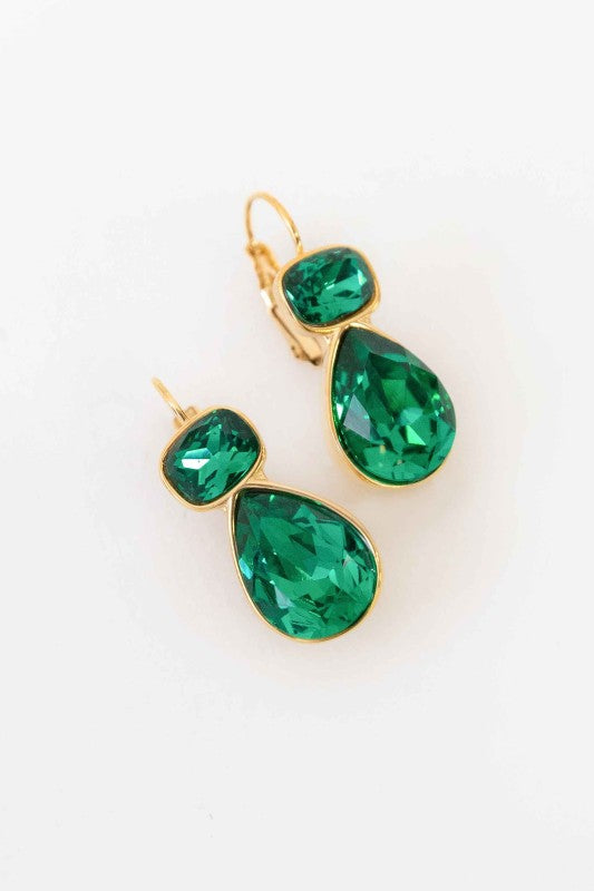 Stone Hook Earrings Green