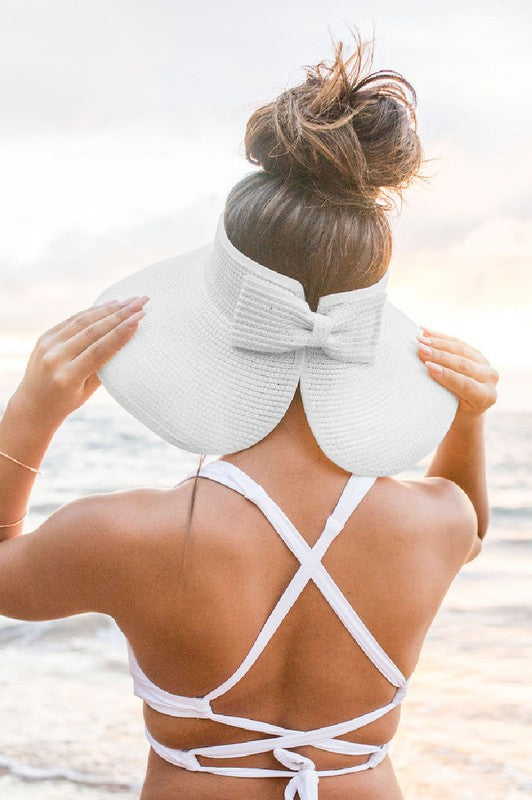 Foldable Wide Brim Bow Visor | Modern Boutique Fashion
