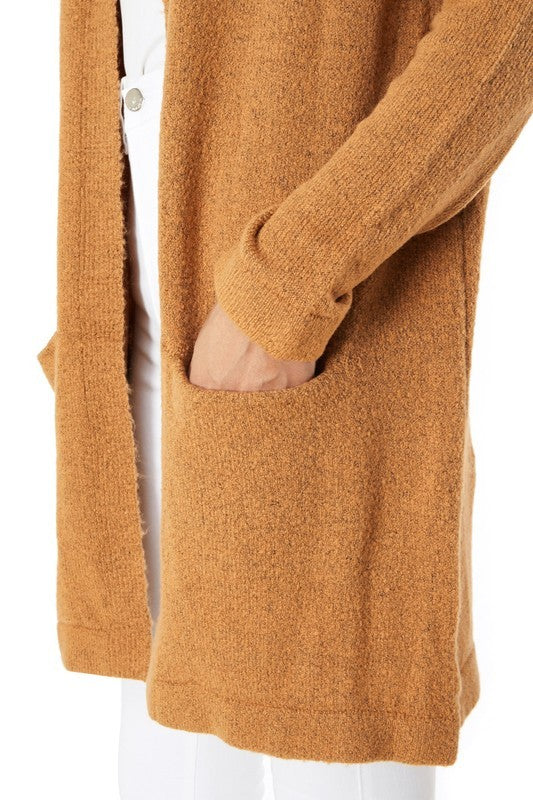 Cozy Elastic Loose Fit Sweater Cardigan W/Pockets | Modern Boutique Fashion