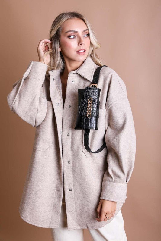 Wide Clutch 6 Ring Chain Belt Bag | Modern Boutique Fashion