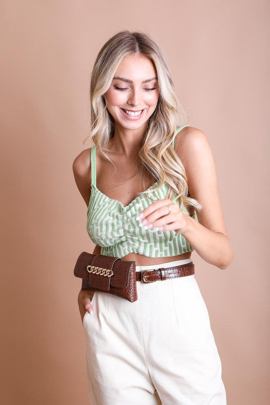 Wide Clutch 6 Ring Chain Belt Bag | Modern Boutique Fashion