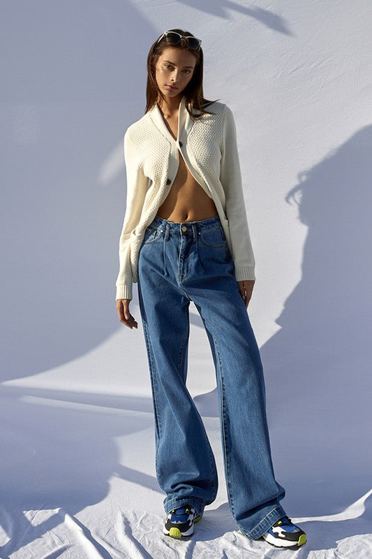 High Rise Wide Leg Jeans | Modern Boutique Fashion