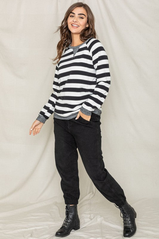 Stripe V- Stich Tunic | Modern Boutique Fashion
