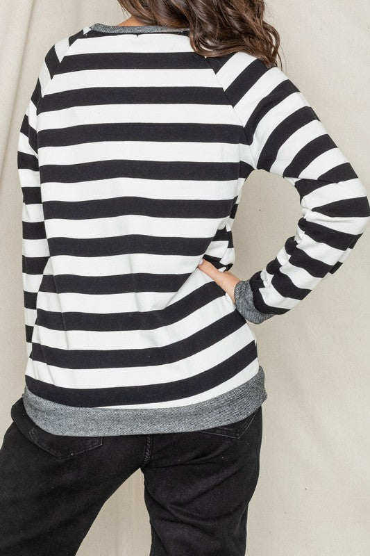 Stripe V- Stich Tunic | Modern Boutique Fashion
